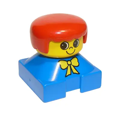  Duplo 2 x 2 x 2 Figure Brick, Blue Base with Yellow Bow, Yellow Head, Red Female Hair (75422)