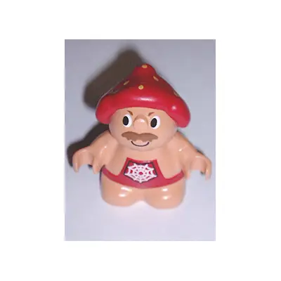  Duplo Figure Little Forest Friends, Male, Red Outfit with Spider Web Pattern (Jolly Strawberry)