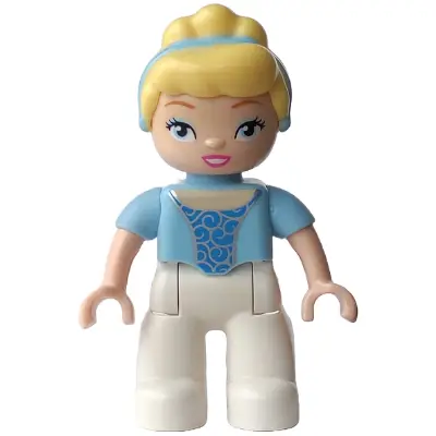 Duplo Figure Lego Ville, Disney Princess, Cinderella, Bright Light Blue Headband (6044338 / 6018267)