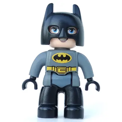  Duplo Figure Lego Ville, Batman, Black Cowl, Dark Bluish Gray Suit, Black Legs (6206082)