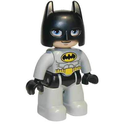  Duplo Figure Lego Ville, Batman, Black Cowl, Light Bluish Gray Suit and Legs