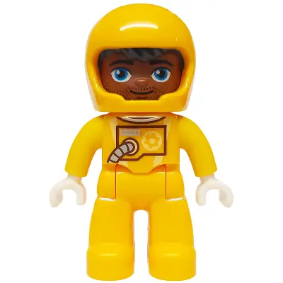  Duplo Figure Lego Ville, Astronaut Male, Bright Light Orange Spacesuit and Helmet (6472609)
