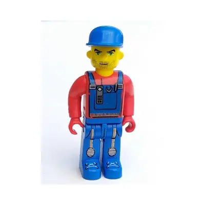  Tractor Driver With Blue Overalls, Red Shirt, Plain Blue Cap, Beard Stubble (4214808)