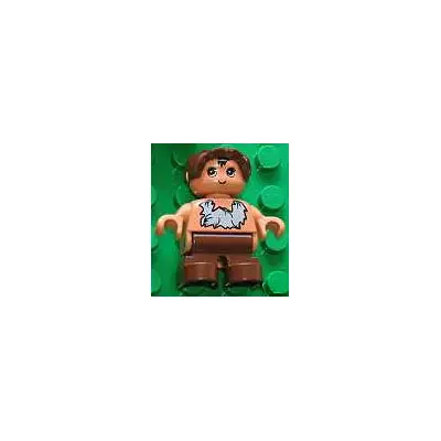  Duplo Figure, Child Type 2 Baby, Brown Legs and Bonnet (Caveman)
