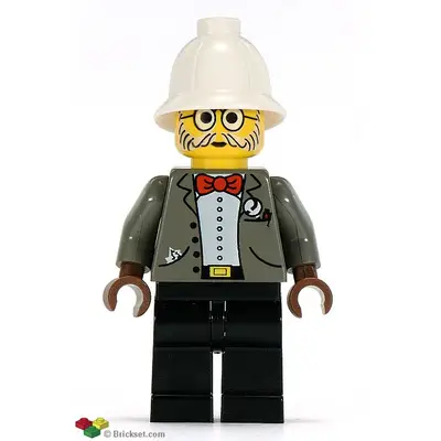  Dr. Kilroy / Dr. Charles Lightning - Dark Gray Open Jacket, Black Legs, White Pith Helmet