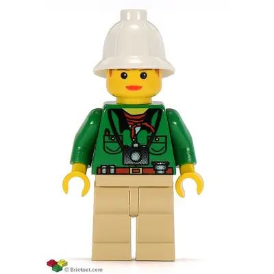  Pippin Reed / Miss Gail Storm - Green Closed Shirt, Tan Legs, White Pith Helmet