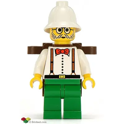  Dr. Kilroy / Dr. Charles Lightning - White Shirt and Suspenders, Green Legs, White Pith Helmet, Brown Backpack