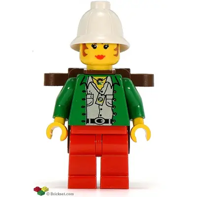  Pippin Reed / Miss Gail Storm - Green Open Shirt, Red Legs, White Pith Helmet, Brown Backpack