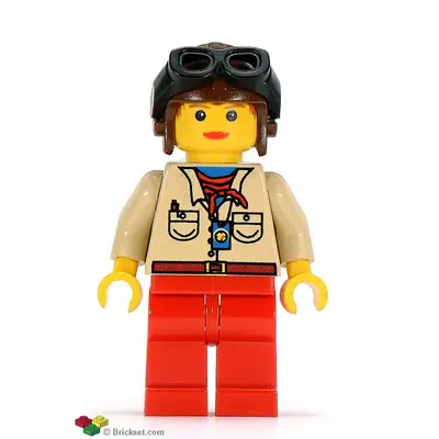  Pippin Reed / Miss Gail Storm - Tan Shirt, Red Legs, Brown Aviator Cap, Black Goggles