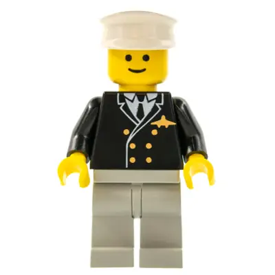  Airport - Pilot, Light Bluish Gray Legs, White Hat