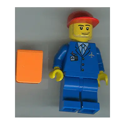  Airport - Blue 3 Button Jacket & Tie, Red Cap, Blue Legs, Orange Vest