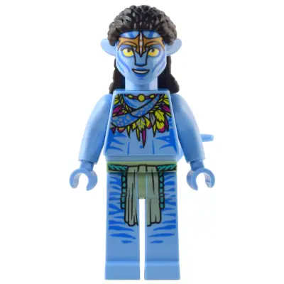  Neytiri - Lime and Magenta Feather Necklace, Headband, Open Mouth Smile