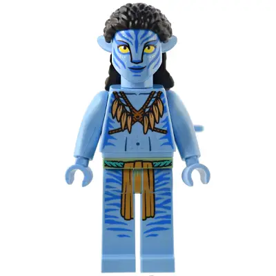  Neytiri - Dark Orange Straps and Medium Nougat Feather Necklace, Closed Mouth Smile