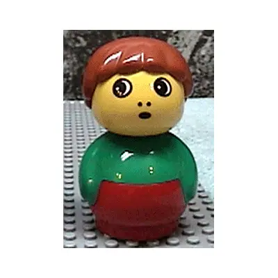 Primo Figure Boy with Red Base, Green Top, Dark Orange Hair (4107977)