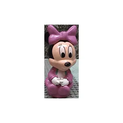  Primo Figure Baby Minnie Mouse with Pink Clothing and Pink Bow