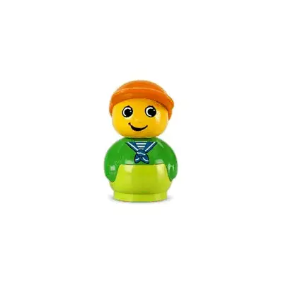  Primo Figure Boy with Lime Base, Green Top, Orange Hat (4250400)