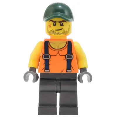  Skyline Express Man - Orange Shirt with Suspenders, Pearl Dark Gray Legs, Dark Green Cap