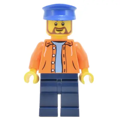  Skyline Express Man - Orange Jacket with Hood over Light Blue Sweater, Dark Blue Legs, Blue Hat