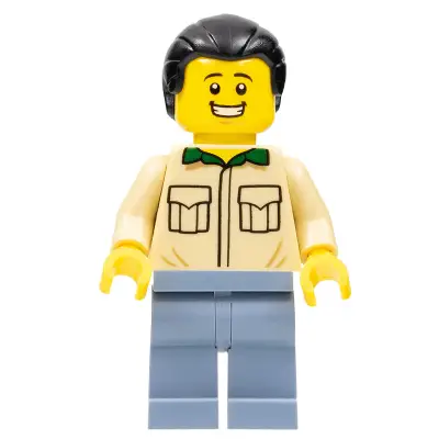  Male, Tan Shirt, Sand Blue Legs, Black Ponytail Hair