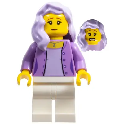  Female, Medium Lavender Jacket, White Legs, Lavender Mid-Length Hair