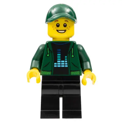  Photographer - Male, Dark Green Hoodie, Black Legs, Dark Green Cap