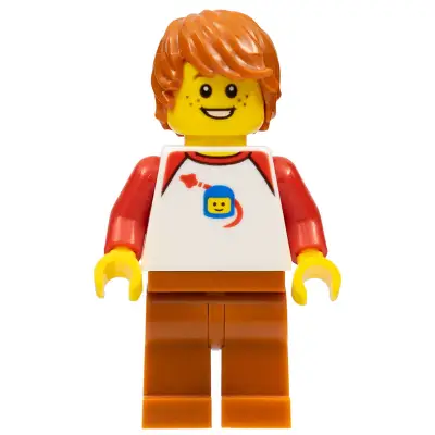  Male, White Classic Space Shirt, Dark Orange Legs, Dark Orange Hair