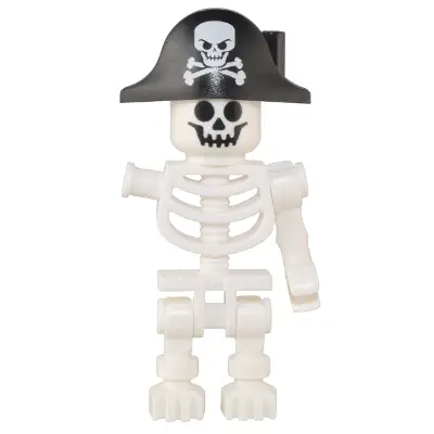  Skeleton - Pirate Bicorne with Large Skull, One Bent Arm