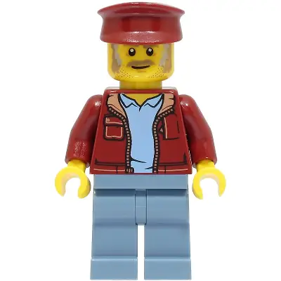 Fishing Boat Captain - Dark Red Jacket and Hat