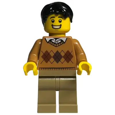  Father, Medium Nougat Argyle Sweater, Dark Tan Legs