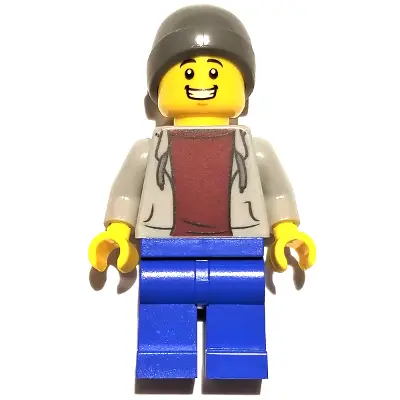  Sportsman - Light Bluish Gray Hoodie, Blue Legs, Dark Bluish Gray Beanie