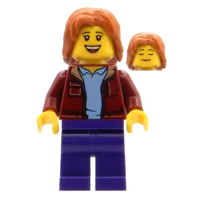  Visitor - Female, Dark Red Jacket, Dark Purple Legs