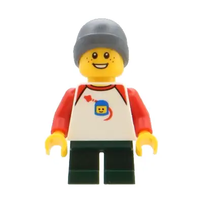  Boy - Space Shirt, Dark Green Short Legs, Dark Bluish Gray Beanie