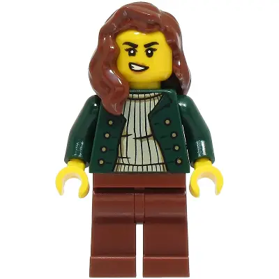  Lost City Explorer - Female, Dark Green Open Jacket, Reddish Brown Legs and Hair