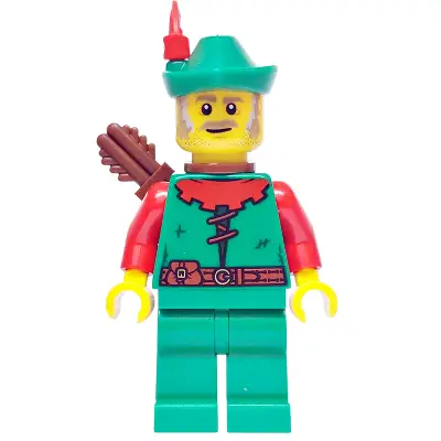  Forest Stronghold Forestman - Red, Green Hat, Red Feather, Quiver, Sideburns