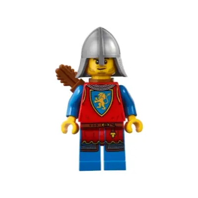  Medieval Seaside Market Lion Knight Archer - Male, Flat Silver Neck Protector, Quiver