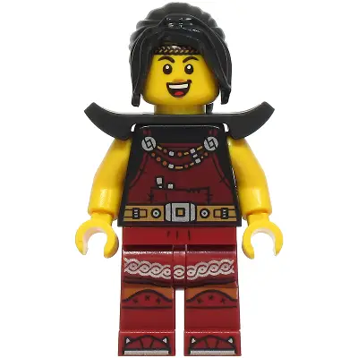  Blacksmith - Female, Dark Red Overalls and Legs with Trim, Black Hair, Shoulder Pads