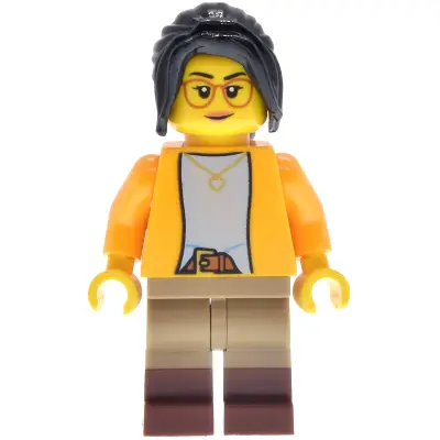  Antique Shop - Female, Bright Light Orange Jacket, Dark Tan Legs with Molded Reddish Brown Boots, Black Ponytail