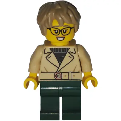  Art Factory Critic - Female, Tan Jacket Over Black Sweater, Dark Green Legs, Dark Tan Thick And Messy Hair