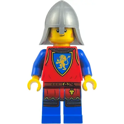  Lion Knight - Male, Flat Silver Neck Protector, Sideburns