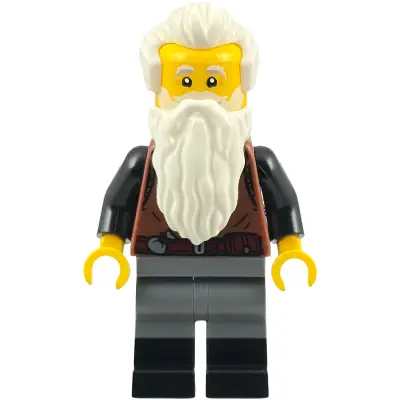  Wolfpack - Male, Dark Bluish Gray Legs with Black Boots, White Beard and Hair