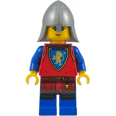  Lion Knight - Female, Flat Silver Neck Protector, Scared Face