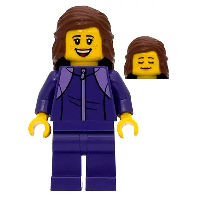  Sequoia Tree Trail Hiker - Female, Dark Purple Tracksuit, Reddish Brown Hair Mid-Length