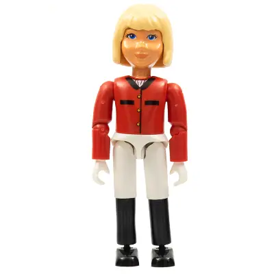  Belville Female - Horse Rider, White Shorts, Red Shirt, Light Yellow Hair