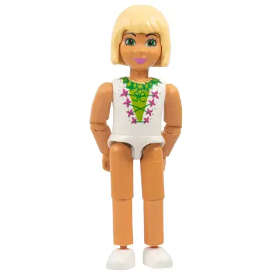  Belville Female, Child Girl (Josephine) - White Top with Flowers and Leaves Pattern, Very Light Orange Hair, White Shoes (4186300)