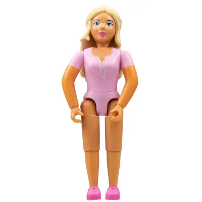  Belville Female, Adult Woman (Princess) - Bright Pink Top, Light Yellow Hair, Dark Pink Shoes (4245149)