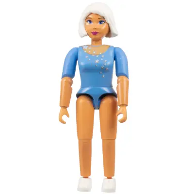  Belville Female, Adult Woman (Stella) - Medium Blue Top with Stars Pattern, White Hair, White Shoes (4129894)