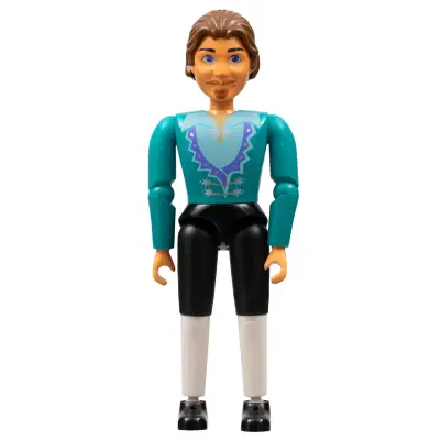  Belville Male - King with White and Black Pants, Dark Turquoise Shirt, Brown Hair (4163794)