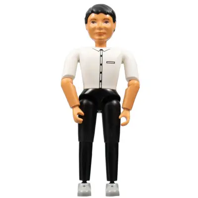  Belville Male - Black Pants, White Shirt and Black Hair