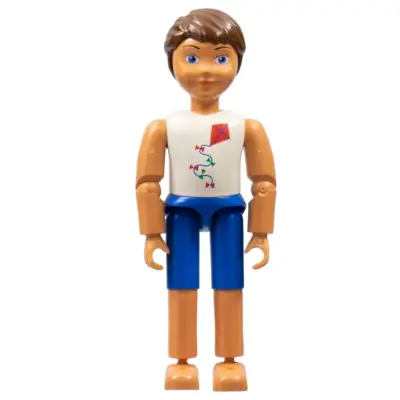  Belville Male, Child Boy - Blue Shorts, White Top with Kite Pattern, Brown Hair (4114468)