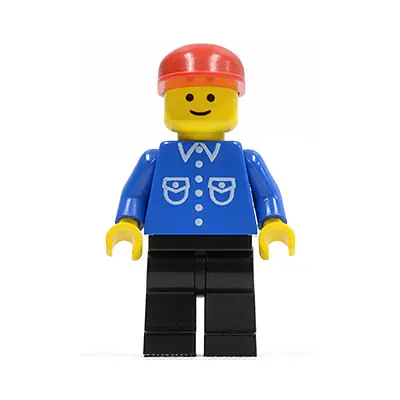  Shirt with 6 Buttons - Blue, Black Legs, Red Cap